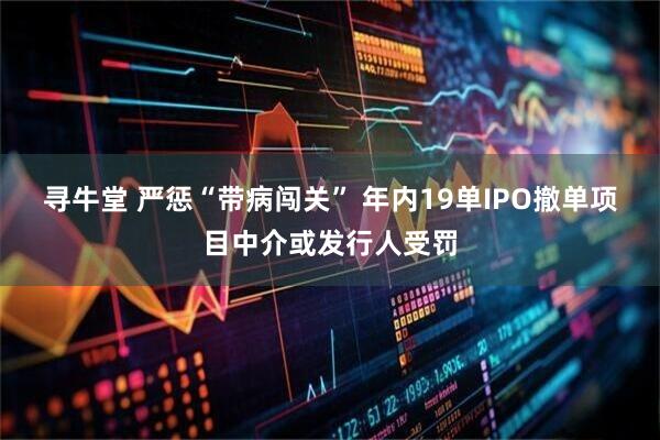 寻牛堂 严惩“带病闯关” 年内19单IPO撤单项目中介或发行人受罚
